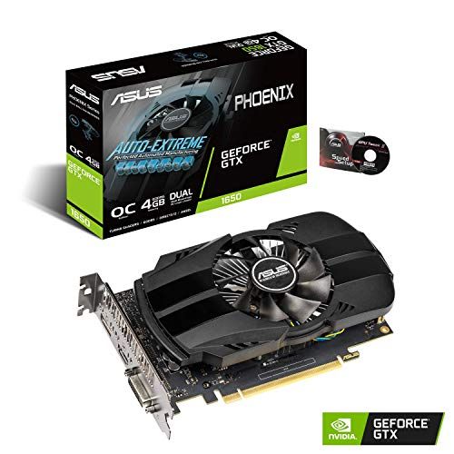 아수스 ASUS GeForce GTX 1650 4GB Phoenix Fan Overclocked Edition HDMI DP DVI Graphics Card (PH-GTX1650-O4G)