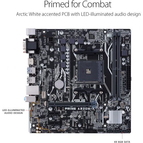 아수스 ASUS PRIME A320M-K AMD Ryzen AM4 DDR4 HDMI VGA M.2 USB 3.1 Micro-ATX Motherboard