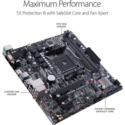 아수스 ASUS PRIME A320M-K AMD Ryzen AM4 DDR4 HDMI VGA M.2 USB 3.1 Micro-ATX Motherboard