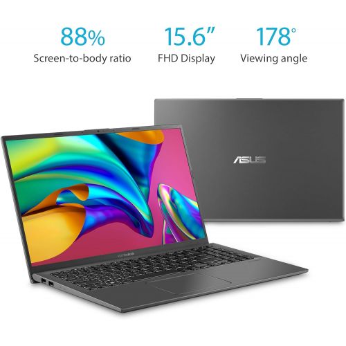 아수스 Asus Vivobook 15 Thin and Light 15.6” FHD, AMD Quad Core R3-3200U CPU, 8GB DDR4 RAM, 128G SSD, AMD Radeon Vega 3 Graphics, Windows 10 in S Mode, F512DA-DB34, Slate Gray