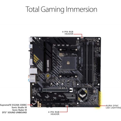 아수스 ASUS TUF Gaming B450M-PRO S AMD AM4 (3rd Gen Ryzen Micro ATX Gaming Motherboard (8+2 Power Stages, 2.5Gb LAN, BIOS Flashback, AI Noise-Canceling Mic, USB 3.2 Gen 2 Type-A and Type-