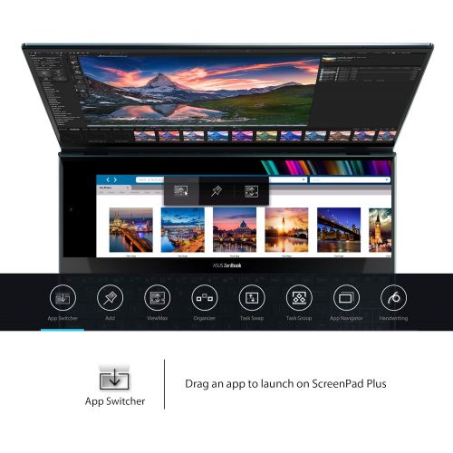 아수스 Asus ZenBook Pro Duo UX581 15.6” 4K UHD NanoEdge Bezel Touch, Intel Core i7-9750H, 16GB RAM, 1TB PCIe SSD, GeForce RTX 2060, Innovative Screenpad Plus, Windows 10 Pro, Celestial Bl