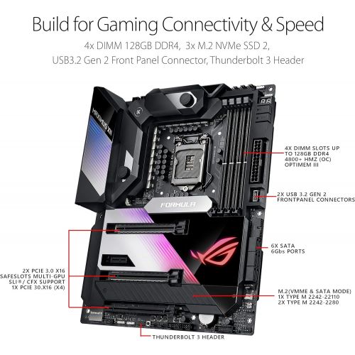 아수스 ASUS ROG Maximus XII Formula Z490 (WiFi 6) LGA 1200 (Intel 10th Gen) ATX Gaming Motherboard (16 Power Stages, EK CrossChill III, 10 Gbps & Intel 2.5Gb LAN, Triple M.2, 2” Livedash