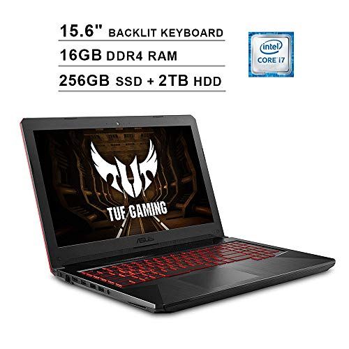 아수스 Asus 2020 FX504 15.6 Inch FHD TUF Gaming Laptop (Intel 6-Core i7-8750H up to 4.1 GHz, 16GB RAM, 1TB SSD + 2TB HDD, GeForce GTX 1050 Ti, Backlit Keyboard, WiFi, Bluetooth, HDMI, Win