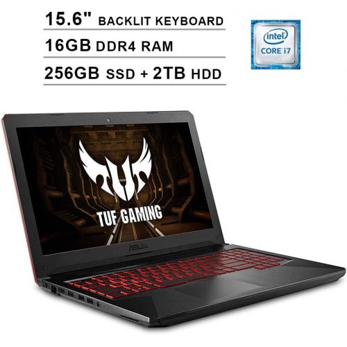 아수스 Asus 2020 FX504 15.6 Inch FHD TUF Gaming Laptop (Intel 6-Core i7-8750H up to 4.1 GHz, 16GB RAM, 1TB SSD + 2TB HDD, GeForce GTX 1050 Ti, Backlit Keyboard, WiFi, Bluetooth, HDMI, Win