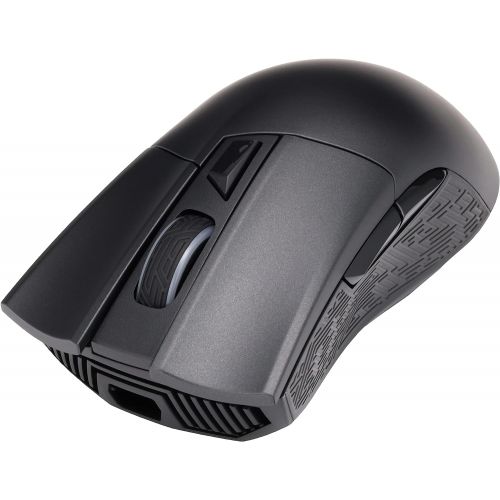 아수스 ASUS Wireless Optical Gaming Mouse for PC - ROG Gladius II | Right-Hand Grip | 12000 DPI Optical Sensor, 400 IPS, Omron Switches | 6 Programmable Buttons | Aura Sync RGB Lighting,