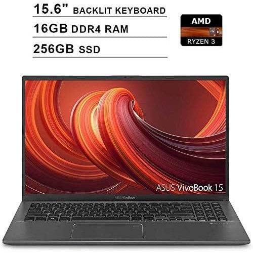 아수스 2020 ASUS VivoBook 15 15.6 Inch FHD 1080P Laptop (AMD Ryzen 3 3200U up to 3.5GHz, 16GB DDR4 RAM, 256GB SSD, AMD Radeon Vega 3, Backlit Keyboard, FP Reader, WiFi, Bluetooth, HDMI, W