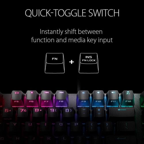 아수스 ASUS RGB Mechanical Gaming Keyboard - ROG Strix Scope TKL | Cherry MX Red Switches | 2X Wider Ctrl Key for FPS Precision | Gaming Keyboard for PC