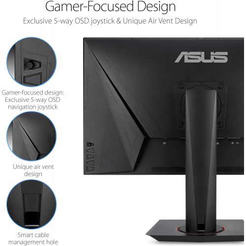 아수스 [아마존베스트]Asus VG278QR 27” Gaming Monitor, 1080P Full HD, 165Hz (Supports 144Hz), G-SYNC Compatible, 0.5ms, Extreme Low Motion Blur, Eye Care, DisplayPort HDMI DVI