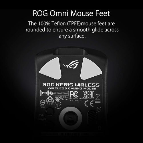 아수스 [무료배송]ASUS ROG Keris Wireless Lightweight Gaming Mouse (ROG 16,000 DPI Sensor, Push-fit Switch sockets, swappable Side Buttons, ROG Omni Mouse feet, ROG Paracord and Aura Sync RGB Lighti