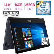 Asus 2018 ASUS VivoBook Flip 14-inch 2-in-1 Full HD (1920x1080) Touchscreen Laptop, Intel Core i7-7500U 2.7 GHz, 16GB DDR4 RAM, 256GB SSD, Bluetooth 4.1, Backlit Keyboard, Windows 10