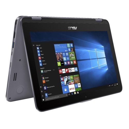 아수스 Asus ASUS Vivobook Flip 11.6 HD 2-in-1 Convertible Touchscreen Laptop, Intel Celeron N3350 up to 2.4GHz, 4GB RAM, 500GB HDD, Finger Print Reader, ASUS Stylus Pen, 802.11a