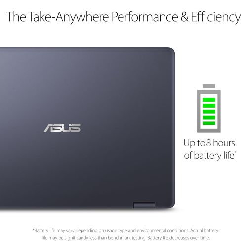 아수스 Asus ASUS VivoBook Flip Thin and Light 2-in-1 Laptop - 11.6 HD Touchscreen, Intel Dual-Core Celeron N3350 Processor, 4GB RAM, 64GB eMMC Storage, Windows 10 in S Mode, Office 365 - J202N