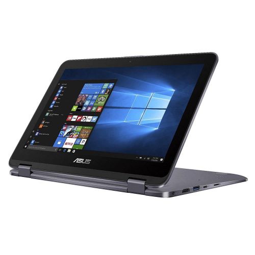 아수스 Asus 2018 New ASUS Vivobook Flip 12 2-in-1 Convertible Touchscreen Laptop, Intel Celeron N3350 up to 2.4GHz, 4GB RAM, 500GB HDD, Finger Print Reader, ASUS Stylus Pen, 802.11ac, USB Type