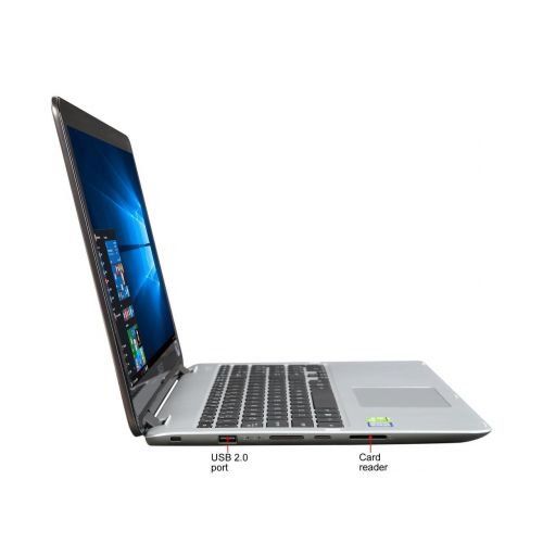 아수스 2017 Asus 15.6 Signature Edition VivoBook 2-in-1 Flip Convertible FHD Touchscreen Laptop - Intel Core i7-6500U 2.5GHz, 12GB DDR4, 1TB HDD, NVIDIA GeForce 940MX, 802.11ac, HDMI, Web