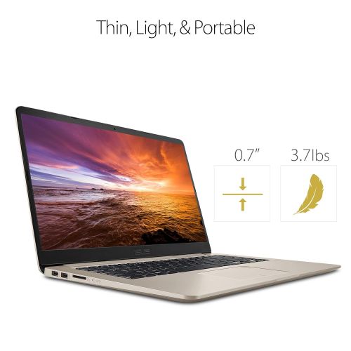 아수스 Asus ASUS VivoBook S Ultra Thin and Portable Laptop, Intel Core i7-8550U Processor, 8GB DDR4 RAM, 128GB SSD+1TB HDD, 15.6” FHD WideView Display, ASUS NanoEdge Bezel, S510UA-DS71