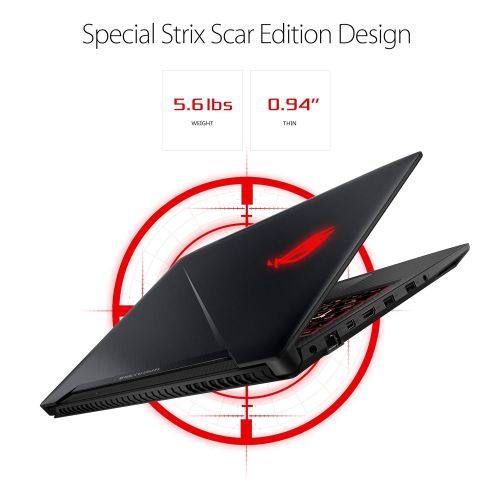 아수스 Asus ASUS ROG Strix Scar Edition Gaming Laptop, 15.6” 144Hz G-SYNC, Intel Core i7-7700HQ Processor, GeForce GTX 1070, 16GB DDR4, 256GB PCIe SSD + 1TB SSHD, Windows 10 Home  GL503VS-DH7