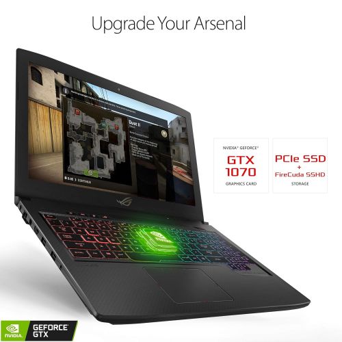 아수스 Asus ASUS ROG Strix Scar Edition Gaming Laptop, 15.6” 144Hz G-SYNC, Intel Core i7-7700HQ Processor, GeForce GTX 1070, 16GB DDR4, 256GB PCIe SSD + 1TB SSHD, Windows 10 Home  GL503VS-DH7