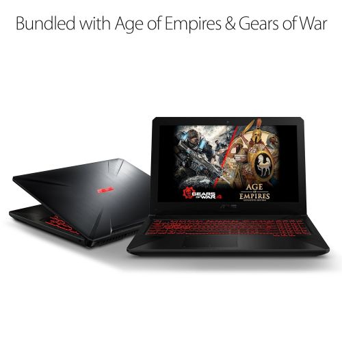 아수스 Asus ASUS TUF Gaming Laptop FX504 15.6 Full HD, 8th-Gen Intel Core i5-8300H (up to 3.9GHz) Processor, GeForce GTX 1050 Ti, 8GB DDR4 + 16GB Optane, 1TB HDD, Gigabit Wifi, Windows 10 Home