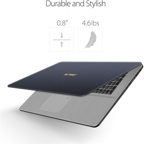 아수스 Asus ASUS VivoBook Pro Thin & Light Laptop, 17.3 Full HD, Intel i7-8550U, 16GB DDR4 RAM, 256GB M.2 SSD + 1TB HDD, GeForce GTX 1050 4GB, Backlit KB, Windows 10 - N705UD-EH76, Star Gray,