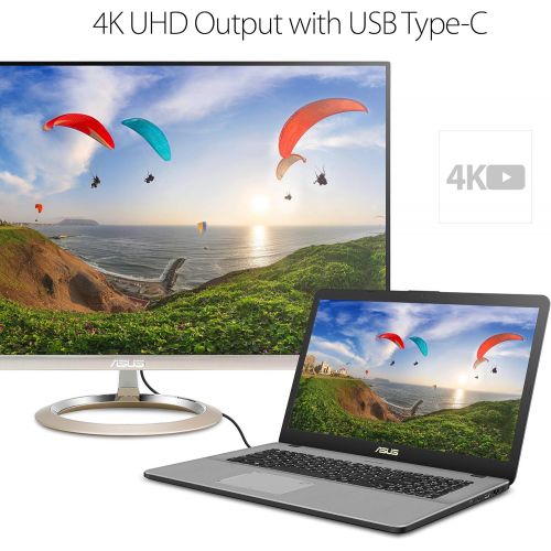 아수스 Asus ASUS VivoBook Pro Thin & Light Laptop, 17.3 Full HD, Intel i7-8550U, 16GB DDR4 RAM, 256GB M.2 SSD + 1TB HDD, GeForce GTX 1050 4GB, Backlit KB, Windows 10 - N705UD-EH76, Star Gray,