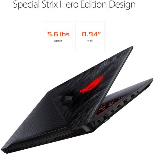 아수스 Asus ASUS ROG STRIX Hero Edition Gaming Laptop, 15.6” IPS-Type Full HD, Intel Core i7-7700HQ Processor, GeForce GTX 1060 6GB, 16GB DDR4, 256GB M.2 SSD + 1TB Hybrid SSHD, RGB, Windows 10