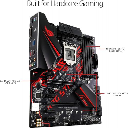 아수스 Asus ASUS ROG Strix B360-H Gaming LGA1151 (Intel 8th Gen) DDR4 HDMI DVI M.2 B360 ATX Motherboard