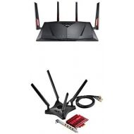 Asus ASUS RT-AC88U Wireless-AC3100 Dual Band Gigabit Router and 4x4 802.11AC Wireless-AC3100 PCIe Adapter (PCE-AC88) Bundle