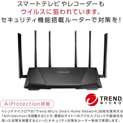 아수스 Asus ASUS RT-AC3200 Tri-Band AC3200 Wireless Gigabit Router AiProtection