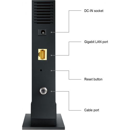 아수스 Asus Modem Router Combo - All-in-one DOCSIS 3.0 32x8 Cable Modem + Dual-Band Wireless AC2600 WIFI Gigabit Router  Certified by Comcast Xfinity, Spectrum, Time Warner Cable, Charte