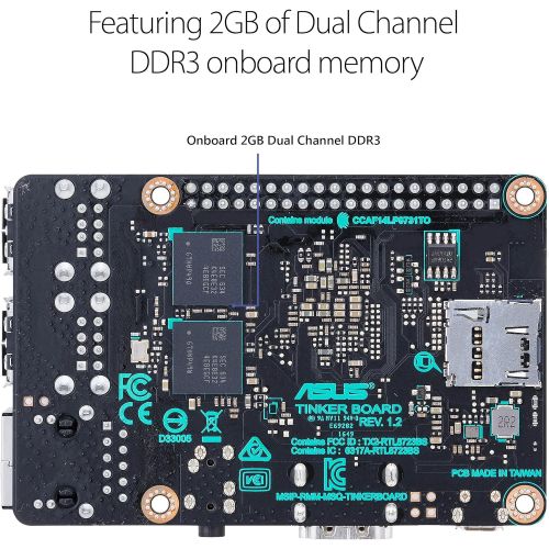 아수스 Asus ASUS Tinker Board S Quad-Core 1.8GHz SoC 2GB RAM 16GB eMMC storage GB LAN Wi-Fi & GPIO connectivity Motherboards