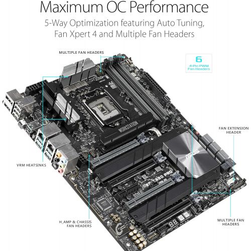 아수스 Asus ASUS Socket 1151 DDR4 M.2 U.2 ATX Motherboard for 9th Generation Intel Core Motherboards WS Z390 PRO