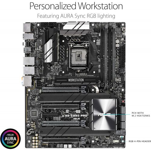 아수스 Asus ASUS Socket 1151 DDR4 M.2 U.2 ATX Motherboard for 9th Generation Intel Core Motherboards WS Z390 PRO