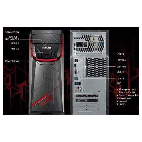 아수스 Asus ASUS Flagship High Performance Oculus Ready VR Gaming Desktop Computer, Intel Core i5-6400 up to 3.3GHz, NVIDIA GeForce GTX 970, 8GB DDR4, 1TB HDD, 802.11ac, Bluetooth, HDMI, Windo