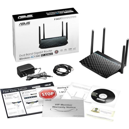 아수스 ASUS Dual-Band 2x2 AC1300 Super-Fast WiFi 4-Port Gigabit Router with MU-MIMO and USB 3.0 (RT-ACRH13)