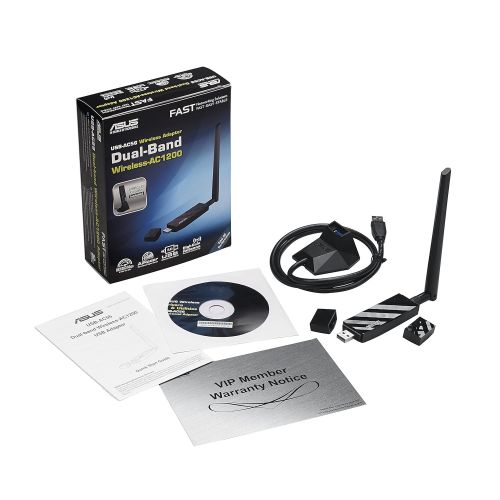 아수스 ASUS Asus (USB-AC56) Dual-band Wireless-AC1300 USB 3.0 Wi-Fi Adapter