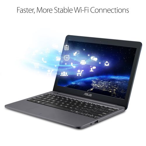아수스 ASUS VivoBook E203MA Ultra Thin Laptop, Intel Celeron N4000 Processor (up to 2.6 GHz), 4GB LPDDR4 , 64GB eMMC Flash Storage, 11.6” HD Display, USB-C, Windows 10 S Mode, E203MA-YS03
