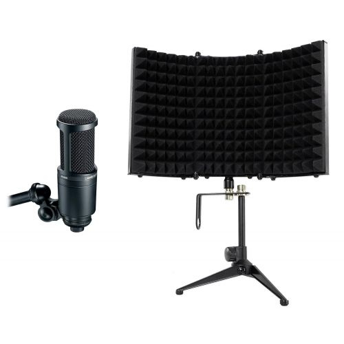 오디오테크니카 Audio-Technica Audio Technica AT2020 Studio Recording Microphone Condenser Mic+Isolation Shield