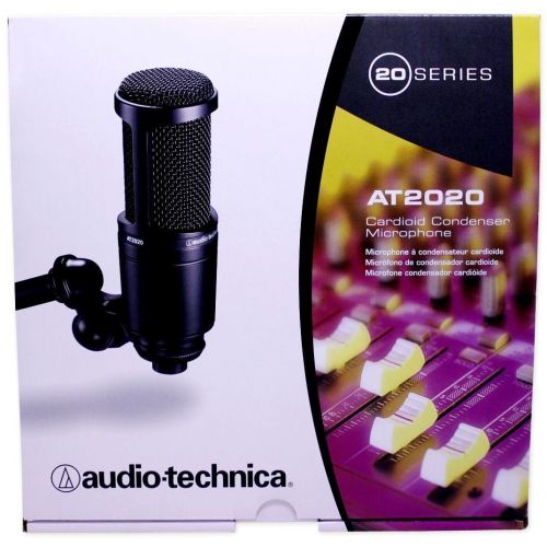 오디오테크니카 Audio-Technica Audio Technica AT2020 Studio Recording Microphone Condenser Mic+Isolation Shield