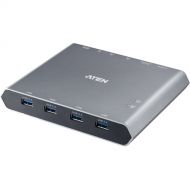 ATEN 2-Port 4K DisplayPort USB-C KVM Dock Switch with Power Pass-Through