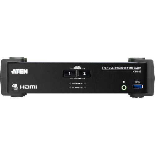 에이텐 ATEN 2-Port USB 3.0 4K HDMI KVMP Switch with Audio Mixer