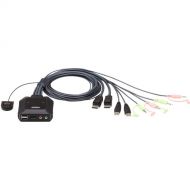 ATEN 2-Port USB DisplayPort Cable KVM Switch with Remote Port Selector