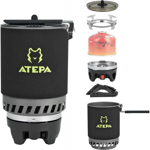  ATEPA Backpacking Camping propane Stove Outdoor Portable Camp Cooking System Ideal for Hiking Hunting Fishing Emergency & Survival