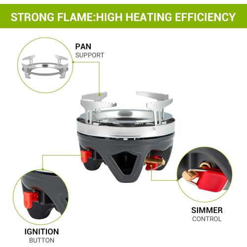  ATEPA Backpacking Camping propane Stove Outdoor Portable Camp Cooking System Ideal for Hiking Hunting Fishing Emergency & Survival