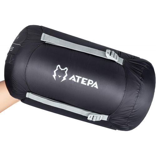  ATEPA 0 Degree Down Lightweight Sleeping Bag for Adult, Mummy Backpacking Ultralight Waterproof Compact All Cold Weather Sleeping Bag with Compression Sack for Women, Men, Hiking,