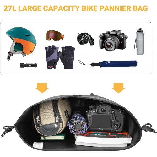  ATEPA Bike Bag Waterproof Bike Pannier-Bike Saddle Bag Rack Bag-Bicycle Cargo Shoulder Bag for Grocery Touring Cycling Accessories