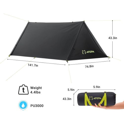  ATEPA Backpacking Ultralight Camping Tent 1 Person Lightweight Single Person Tent with Mosquito Net,Tent Foyer,Carry Bag,Waterproof,Hunting Tent Outdoor Hiking Tent for Mountaineer