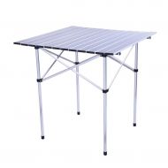 ATEPA YunZyun Portable Camping Table 4-Person Folding Camping Table Aluminum Picnic Camping Table Party Dining Desk (Silver)