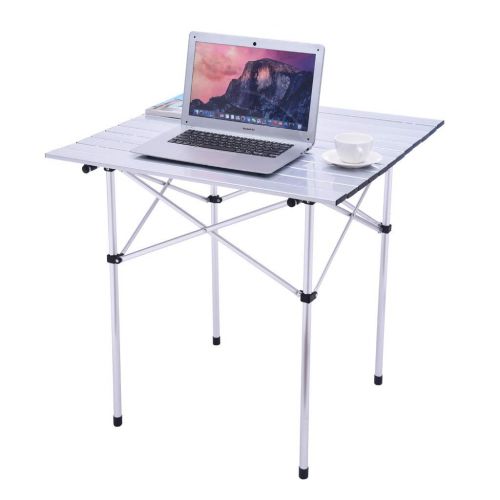  ATEPA YunZyun Portable Camping Table 4-Person Folding Camping Table Aluminum Picnic Camping Table Party Dining Desk (Silver)