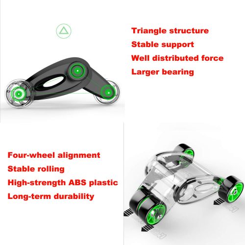  ATHLDYN AB Roller Wheel for Abdominal Exercise, 4 Wheel Foldable Abs Roller for Women and Men with Knee Pad & Resistance Band,Abdominal Muscle Training Wheel,Abs Exercise Wheel Rol